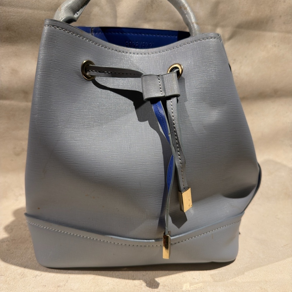Forever 21 Pale Blue Drawstring Bucket Shoulder Bag